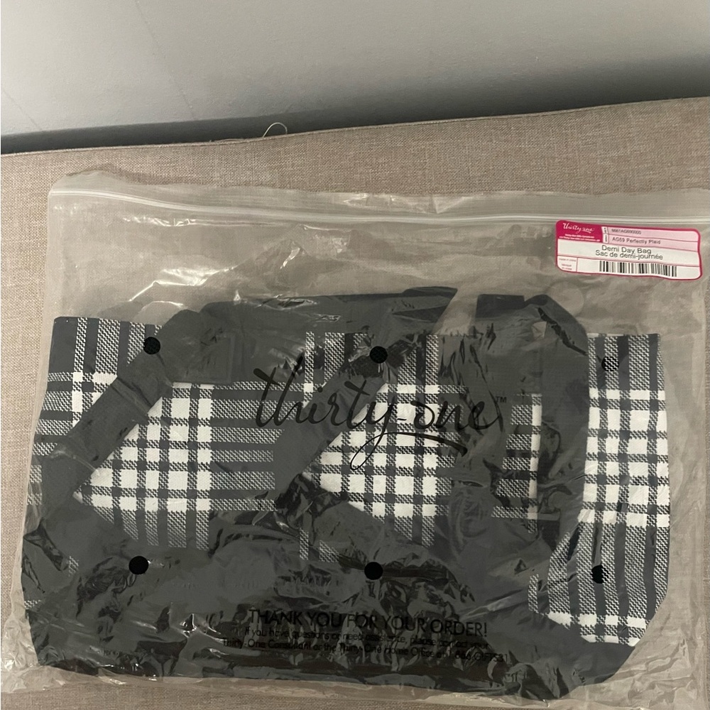 Thirty-One Classic Black and White Checkered Bag